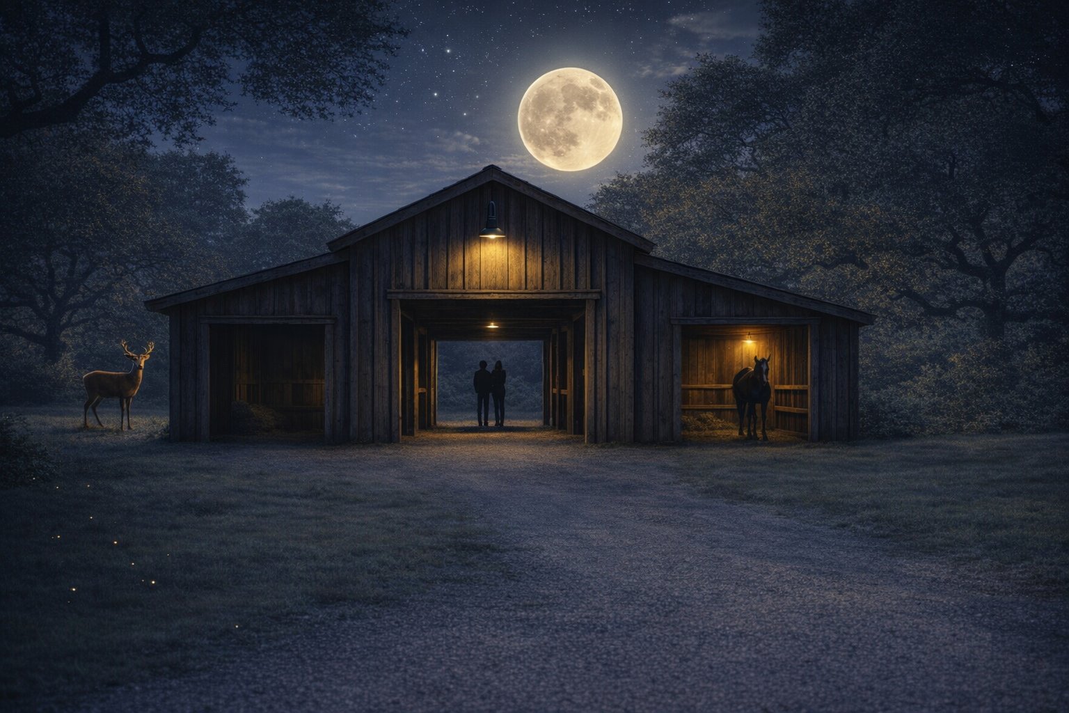 Daley Ranch barn — night