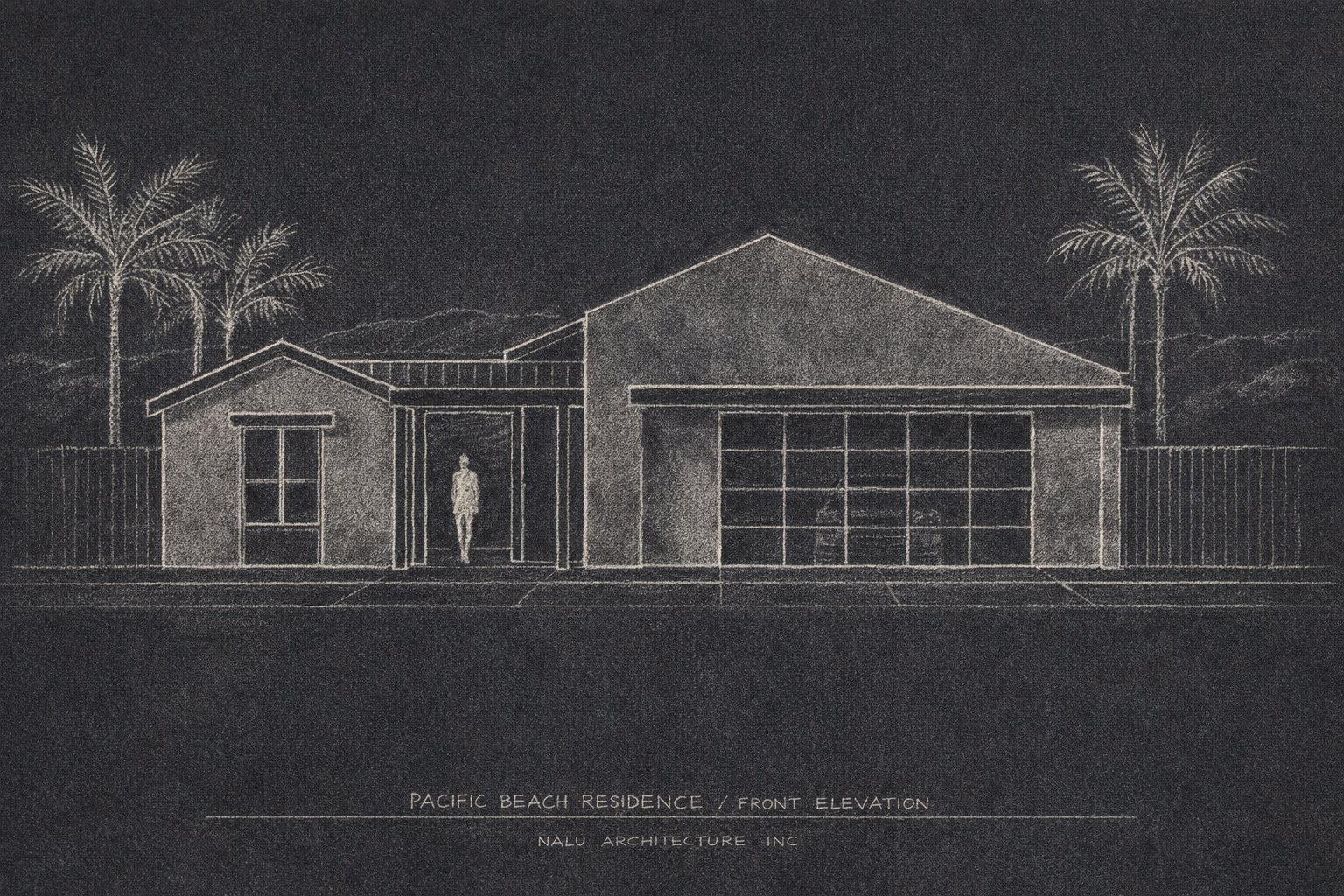 Pacific Beach residence — charcoal study
